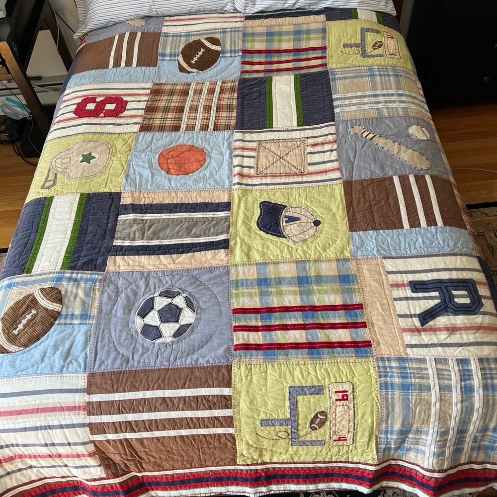 pottery barn boys quilt set